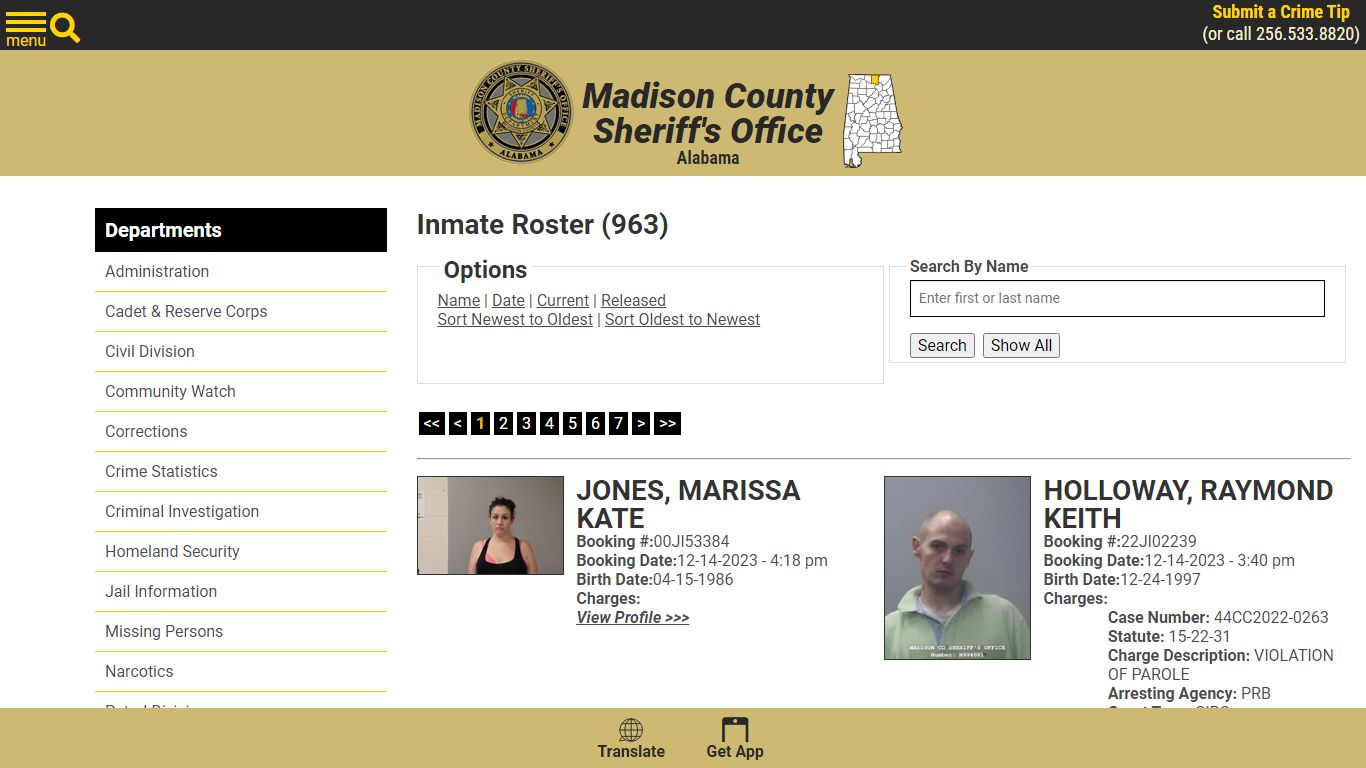 Inmate Roster - Madison County Sheriff's Office